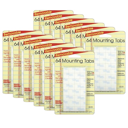 Magic Mounts Removable Mounting Tabs, 1/2in x 1/2in, PK768 3220